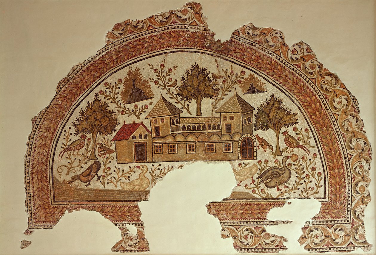 Venkovský dům v Tabarce (mozaika) od Tunisian School