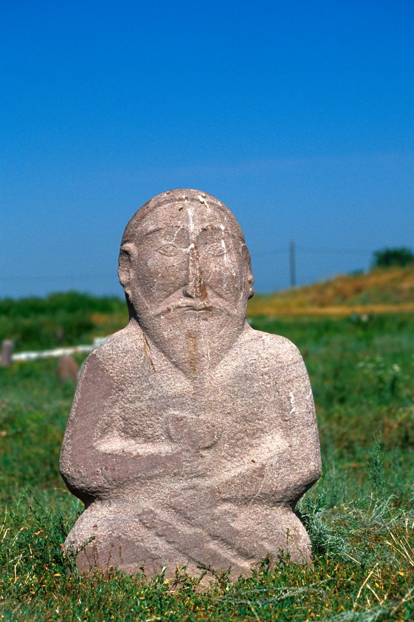 Pohřební kámen Západního Turkic Khanate, 6.-10. století od Turkic School