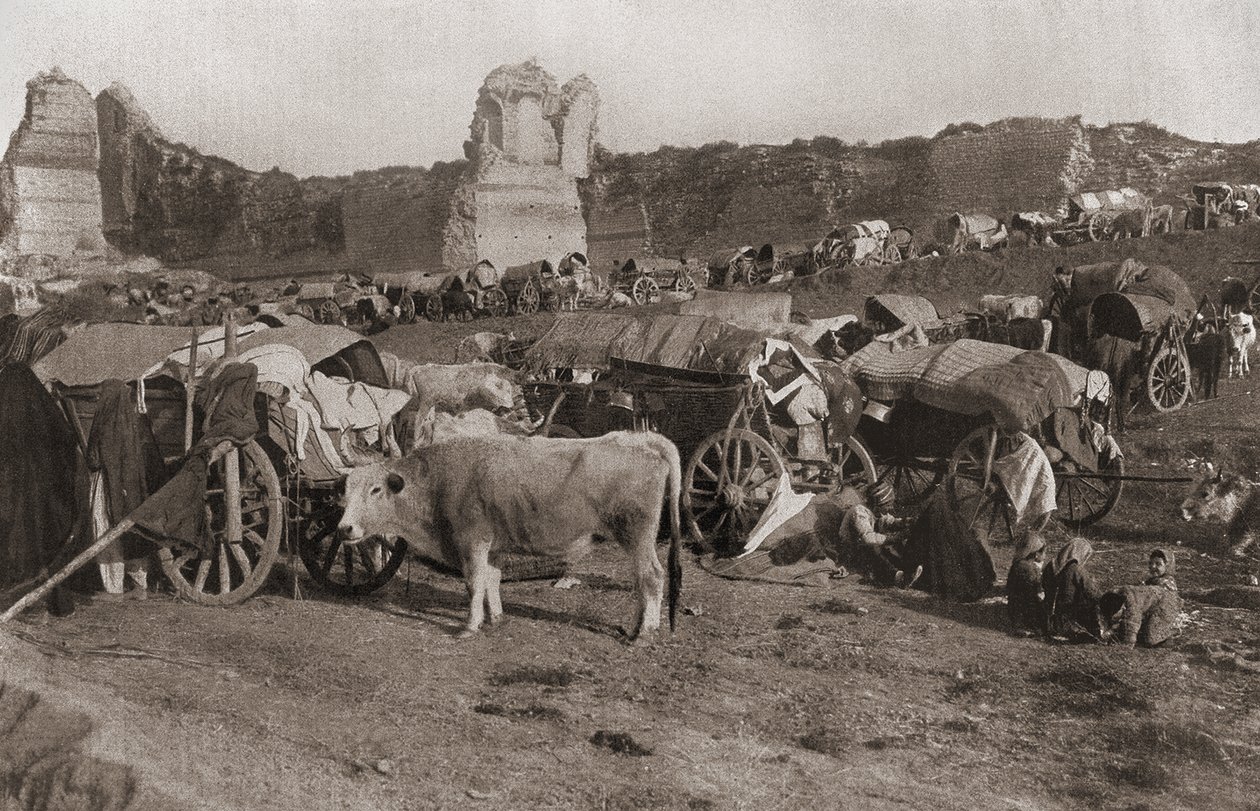 Tábor tureckých uprchlíků, 1912 od Turkish Photographer