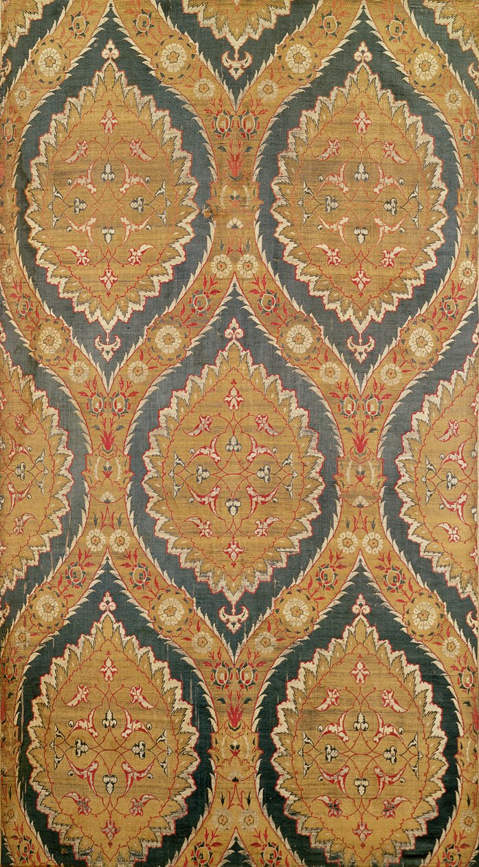 Textilní panel, 16.-17. století (hedvábný kepr na saténovém podkladu) od Turkish School