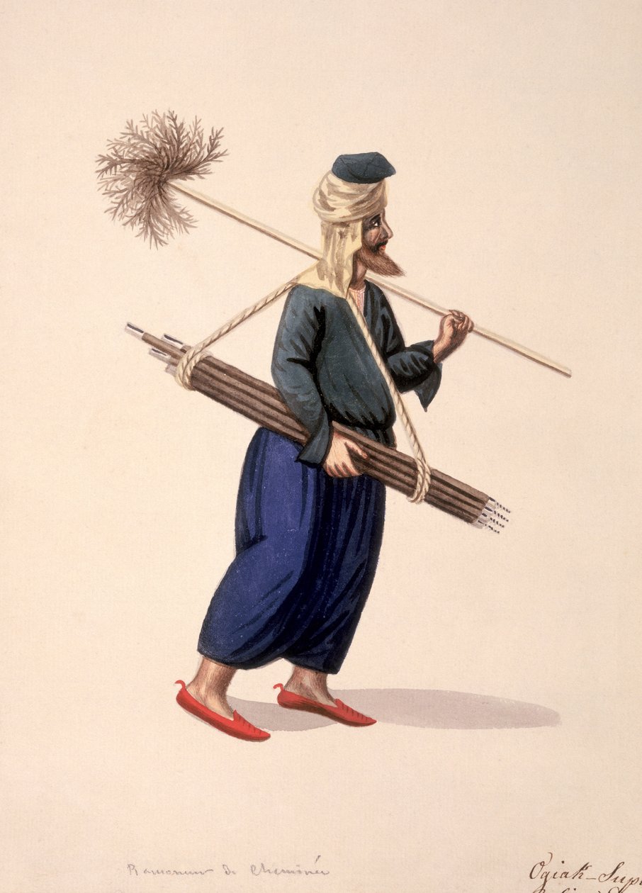 A Sweep, osmanské období, třetí čtvrtina 18. století (čb na papíře) od Turkish School