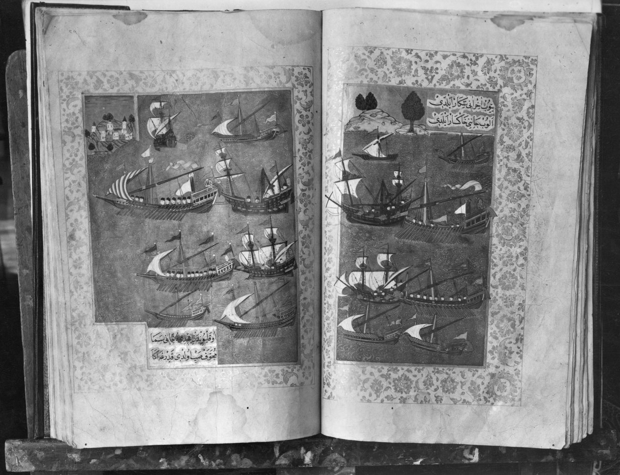 Suleymanname nebo Life of Suleyman, flotila sultána (inkoust a zlatý list na pergamenu) od Turkish School