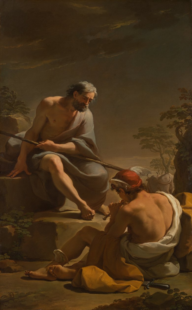 Mercury Lulling Argus to Sleep, asi 1770-1775 od Ubaldo Gandolfi