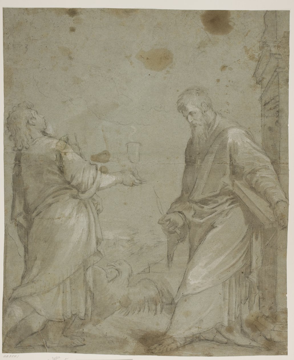 Svatý Jan Evangelista a Bartoloměj z „Cassola altarpiece“ Jacopa Bassana od Ubekendt Ubekendt