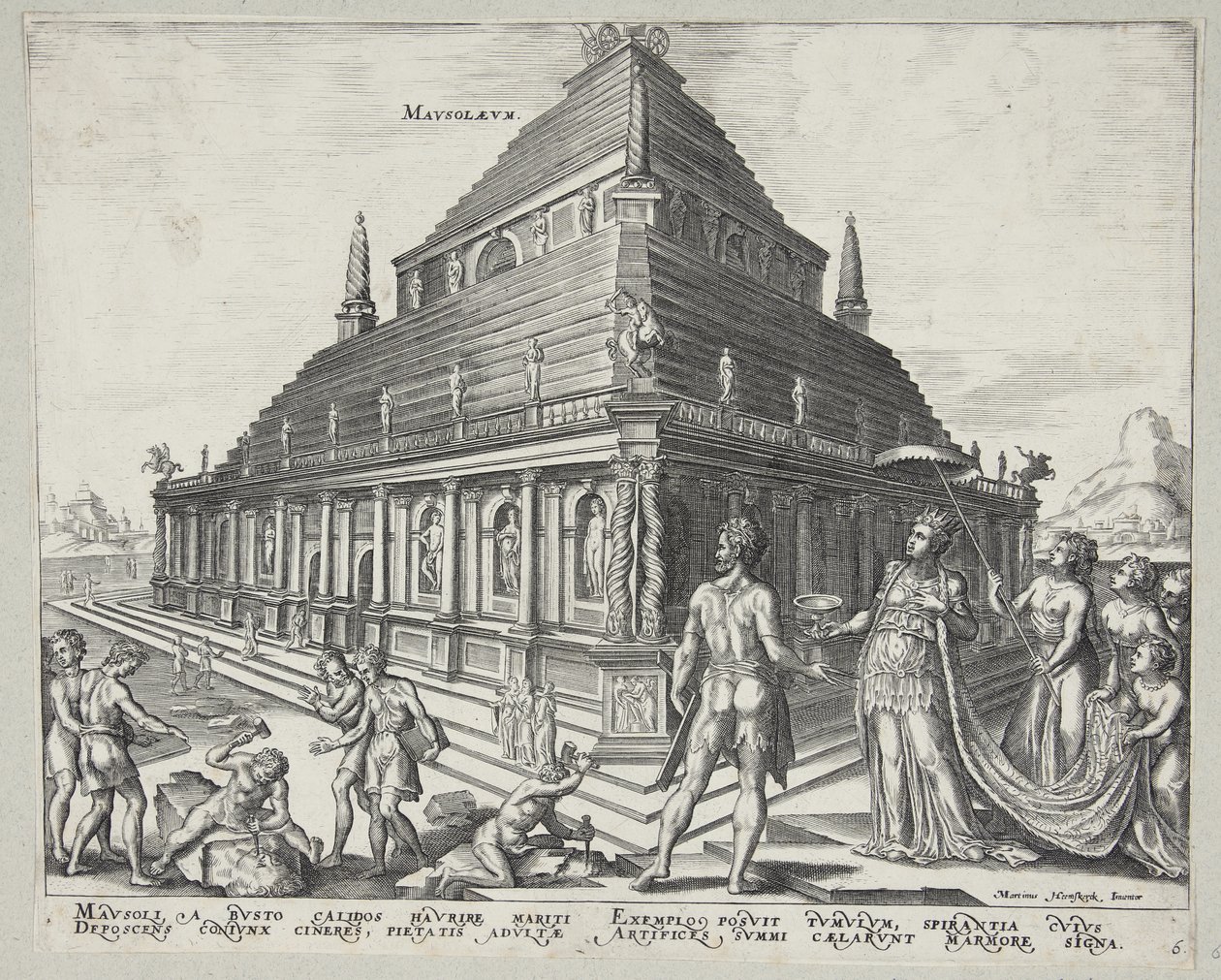 Osm divů světa od Ubekendt efter Philips Galle efter Maarten van Heemskerck