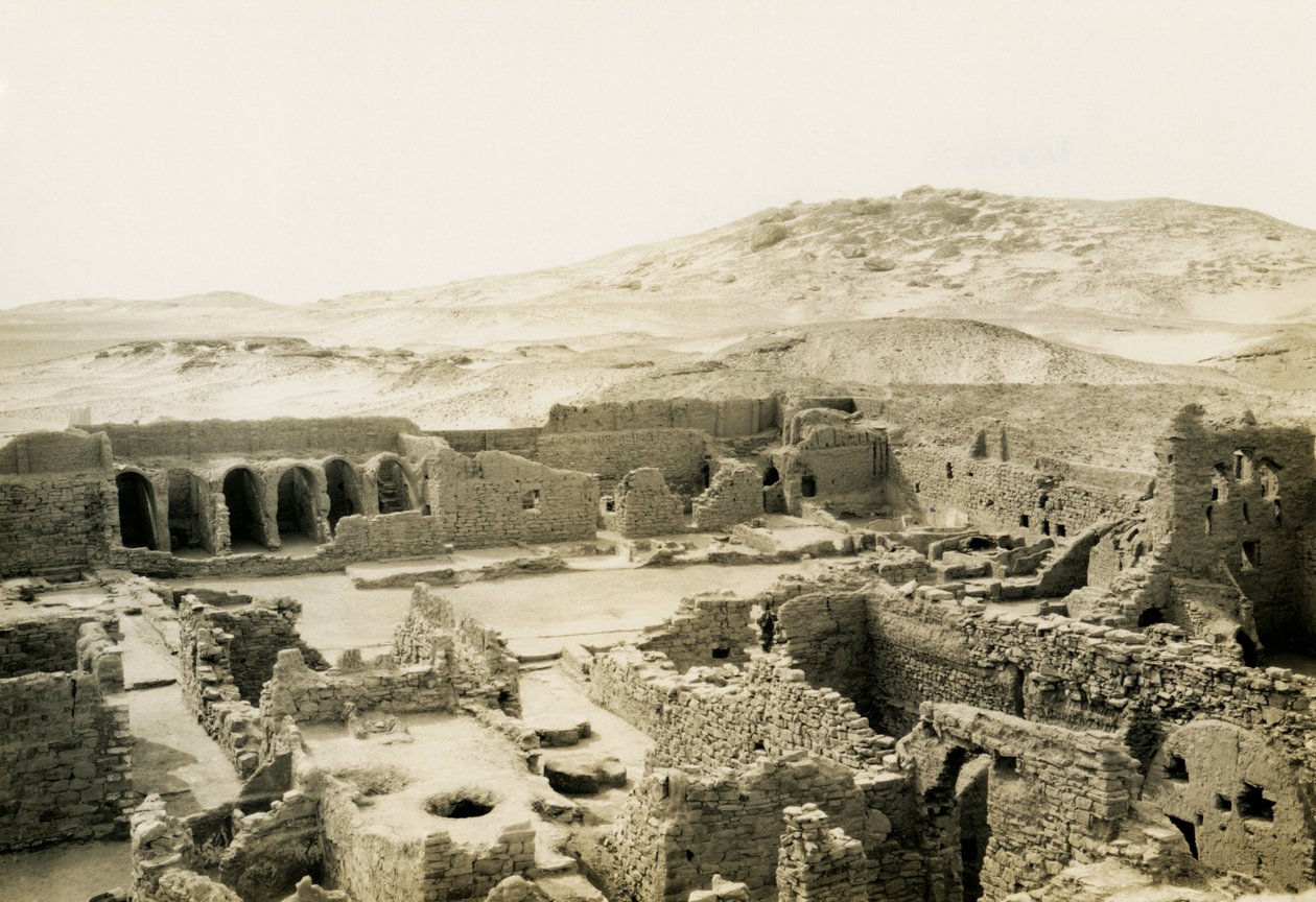 Obchodní zóna v klášteře svatého Simeona, Asuán, Egypt, fotografie Ugo Monneret de Villard od Ugo Monneret de Villard