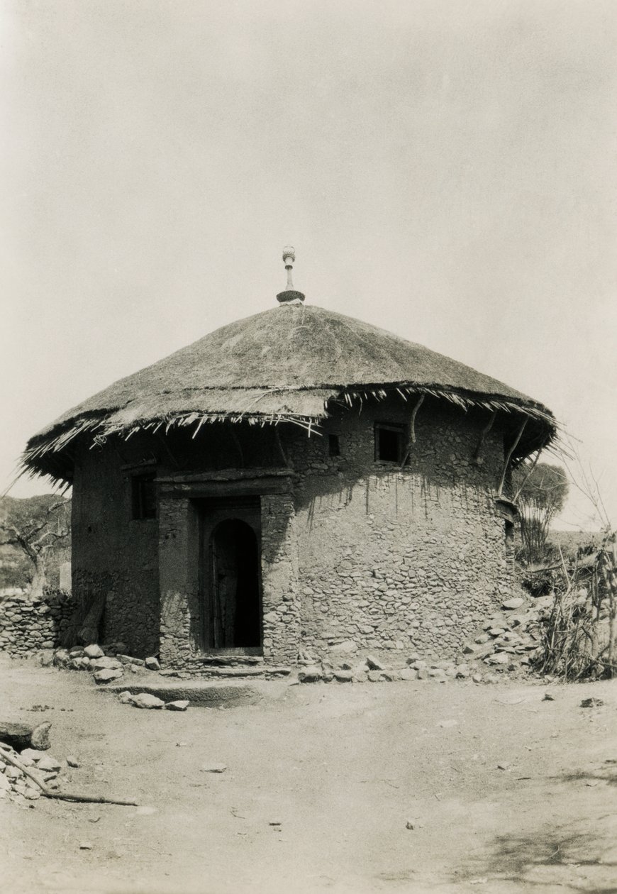 Kulatá chýše s doškovou střechou, Axum, Etiopie, fotografie Ugo Monneret de Villard od Ugo Monneret de Villard
