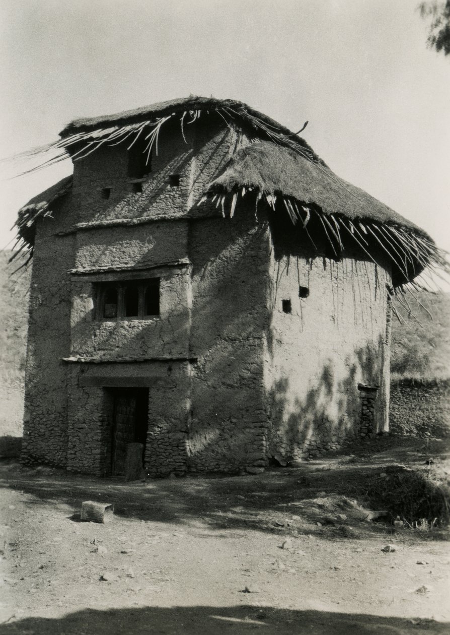 Čtvercová chýše s doškovou střechou, Axum, Etiopie, fotografie Ugo Monneret de Villard od Ugo Monneret de Villard