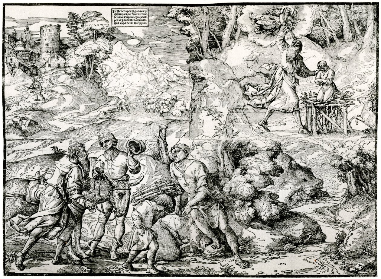 Abrahams Sacrifice, 1516-1518, 1937 od Ugo da Carpi