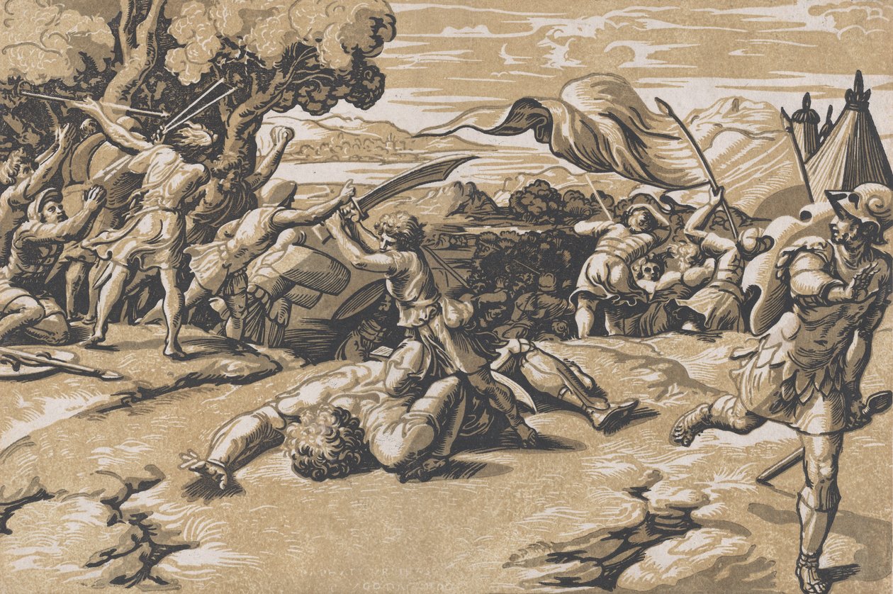 David a Goliáš, ca. 1520-27. od Ugo da Carpi