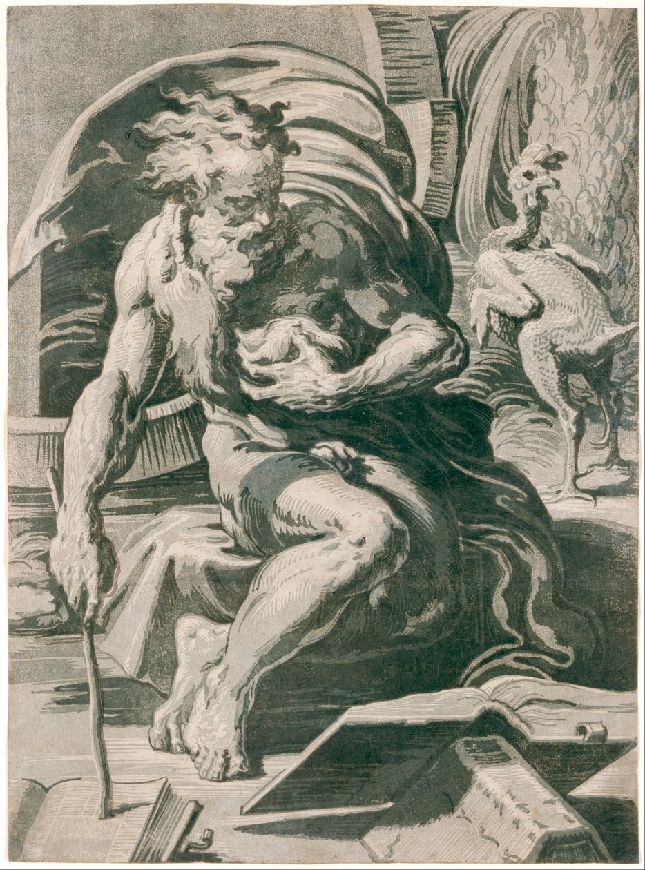 Diogenes, po Parmigianinu od Ugo da Carpi