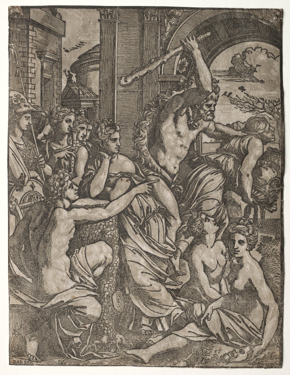 Hercules pohánějící závist z chrámu múz, 1522-24. od Ugo da Carpi