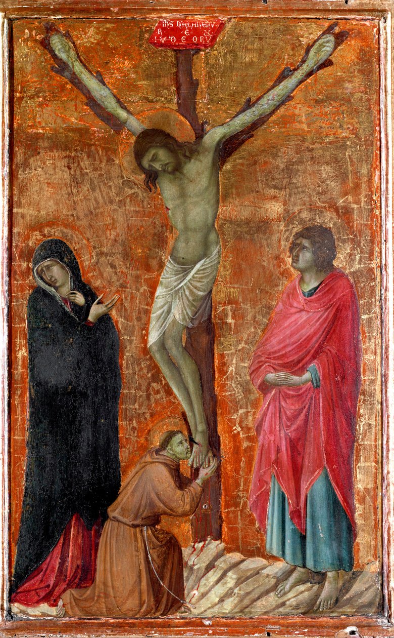 Ukřižování se svatým Františkem z Assisi od Ugolino di Nerio