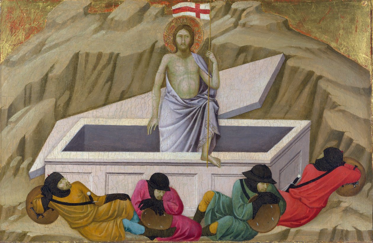 Ugolino di Nerio (cca 1280-1349) Vzkříšení (z baziliky Santa Croce, Florencie) Tempera na panelu cca. 1324-1325 Národní galerie, Londýn 40,5x56,5 od Ugolino di Nerio