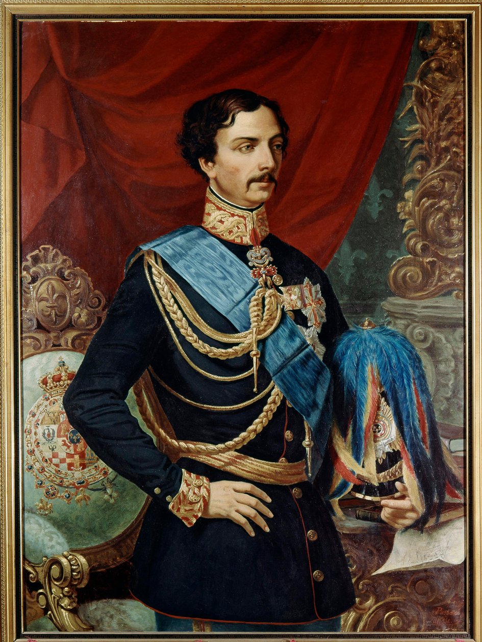 Charles Bourbonský Parma (1799 -1883), vévoda z Parmy - Karel III Bourbonský (1823 - 1854) 19. století (olej na plátně) od Ulisse Passani