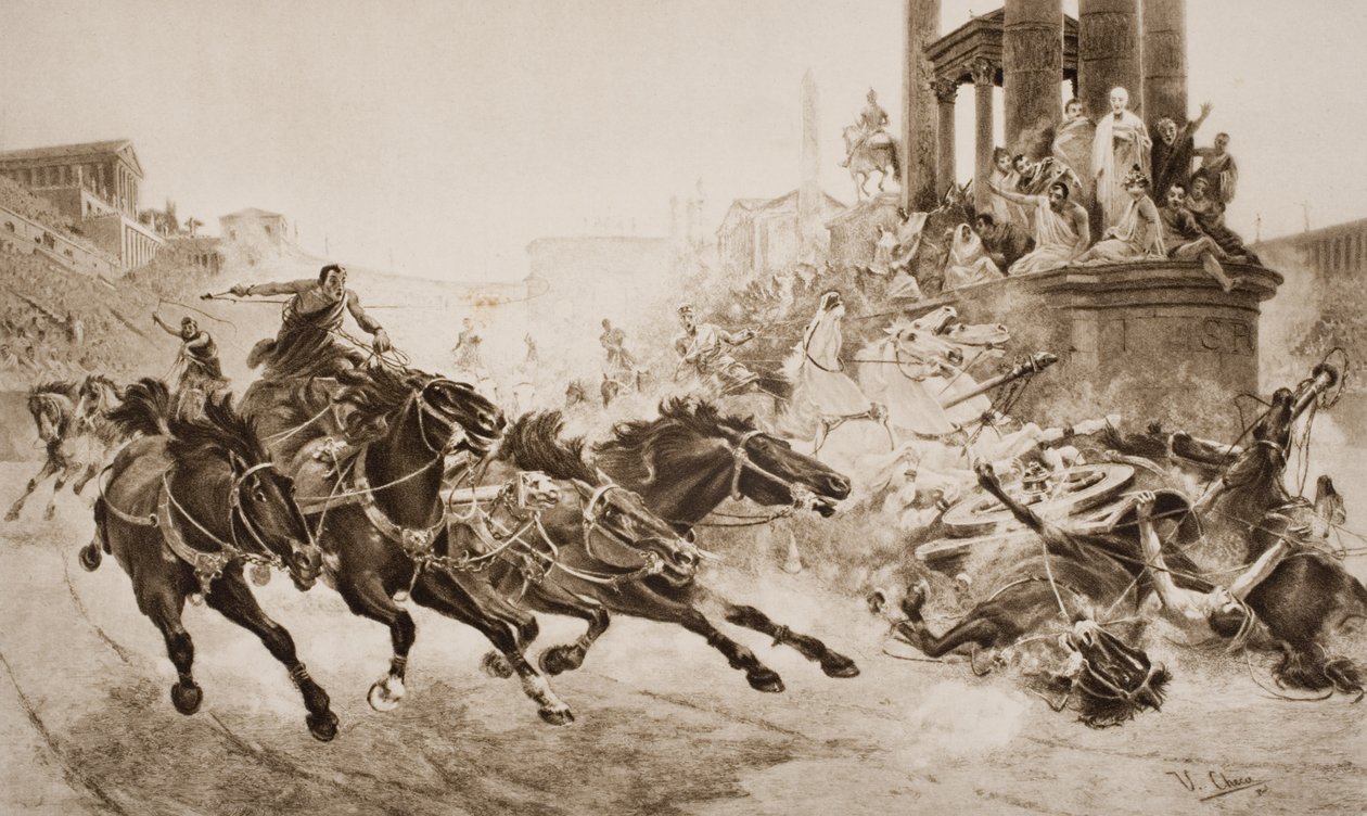 A Roman Chariot Race, ilustrace z 