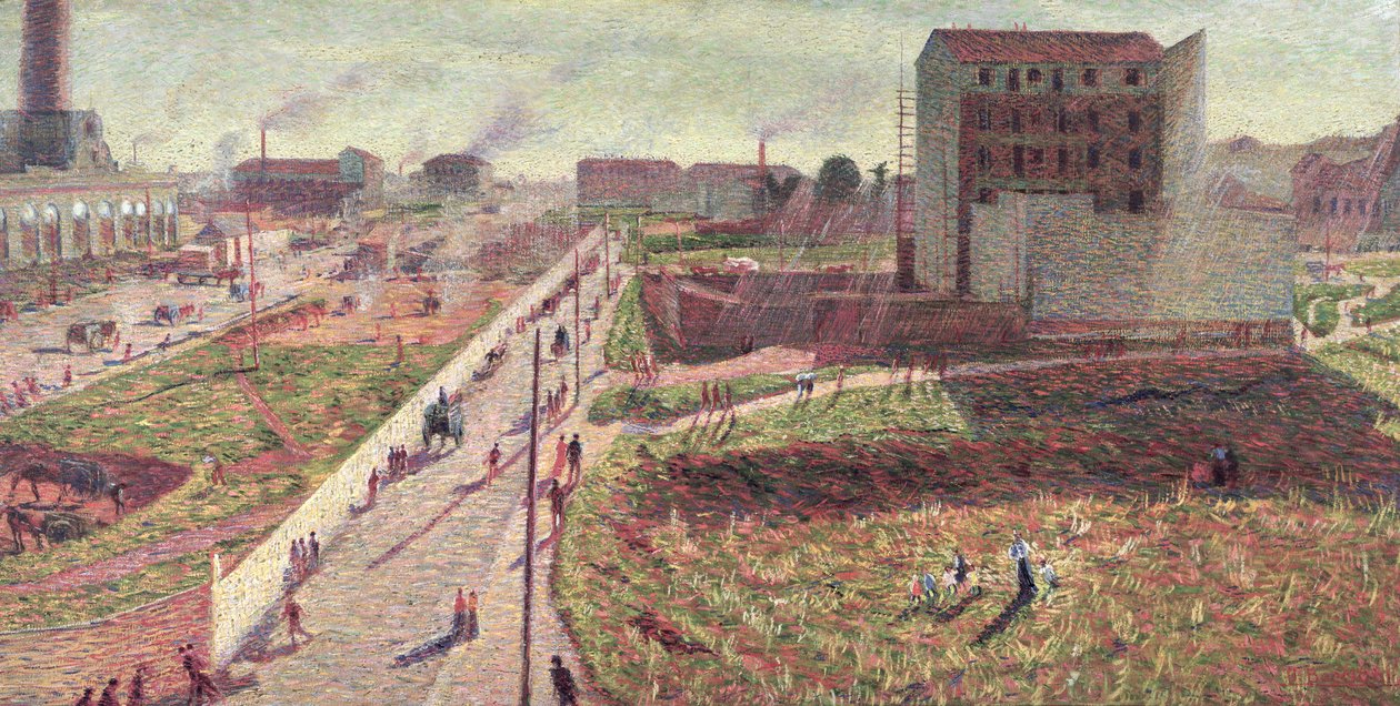 Workshopy v Porta Romana, 1909 od Umberto Boccioni