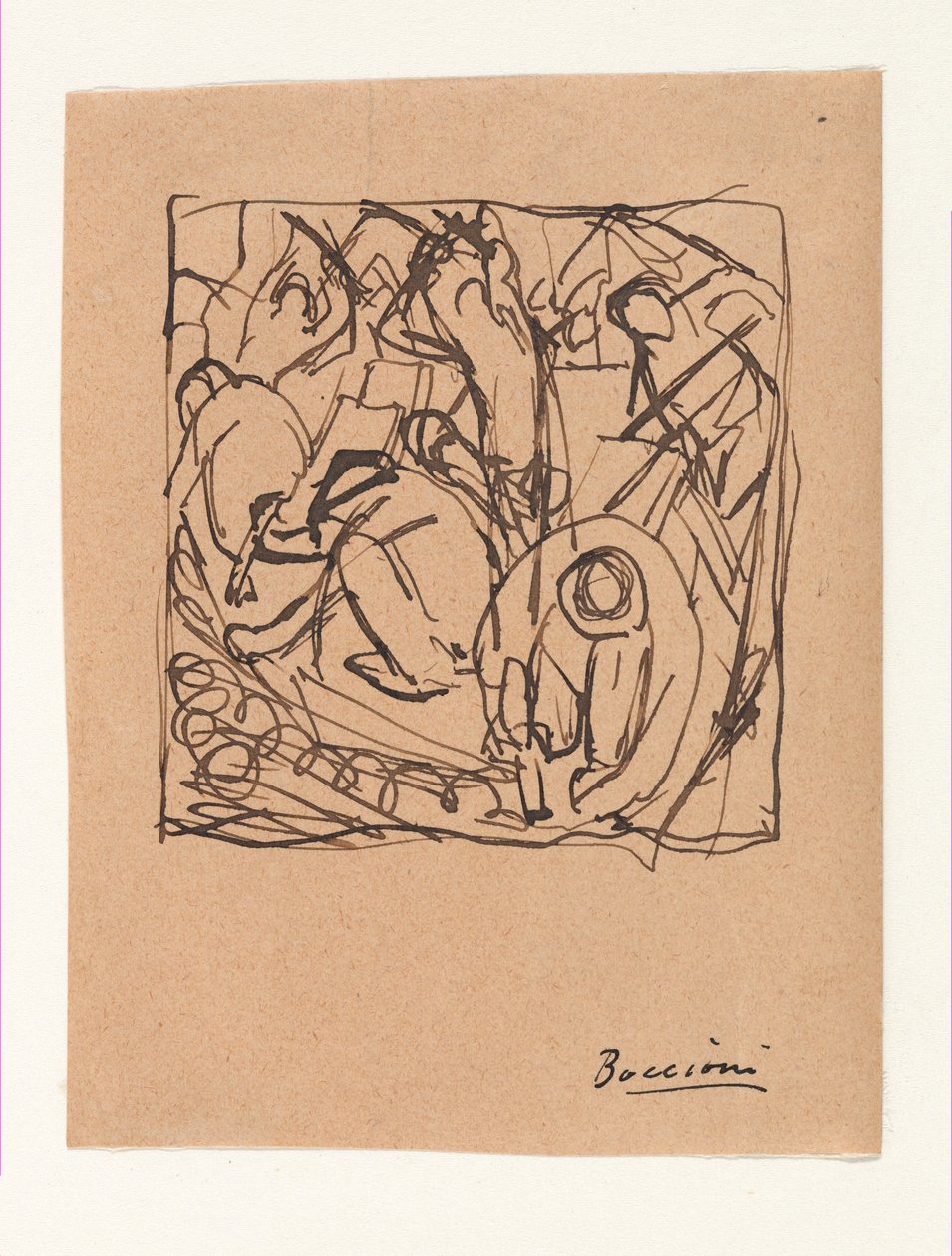Kompositionsstudie für "Die Straßenpflasterer" od Umberto Boccioni