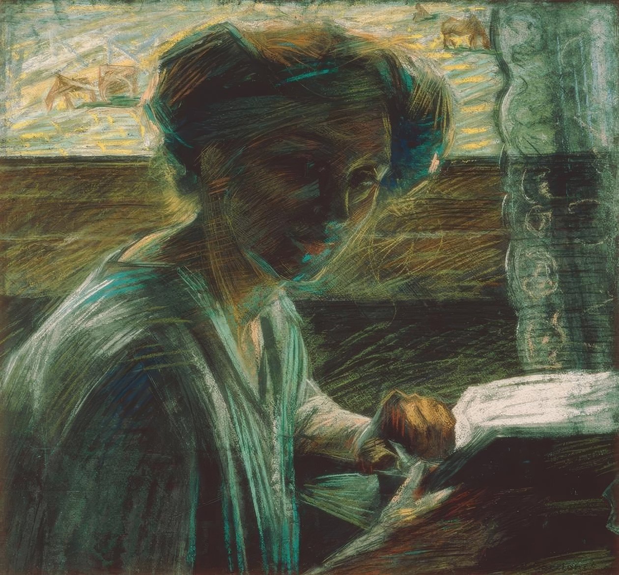 Umělcova sestra při čtení od Umberto Boccioni