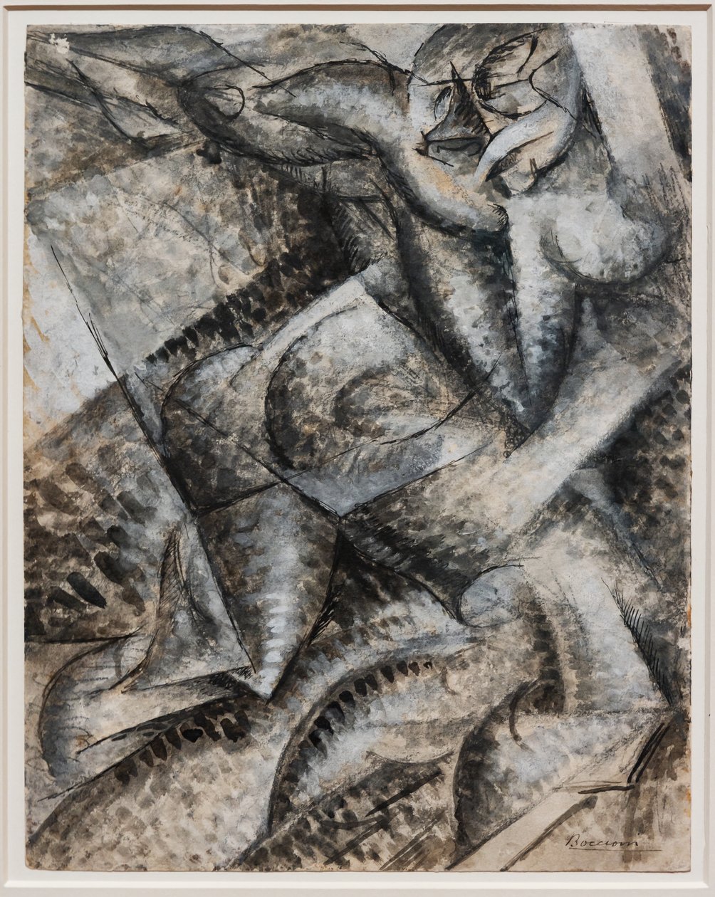 Chci syntetizovat jedinečné formy kontinuity v prostoru (Dynamismus lidského těla) od Umberto Boccioni