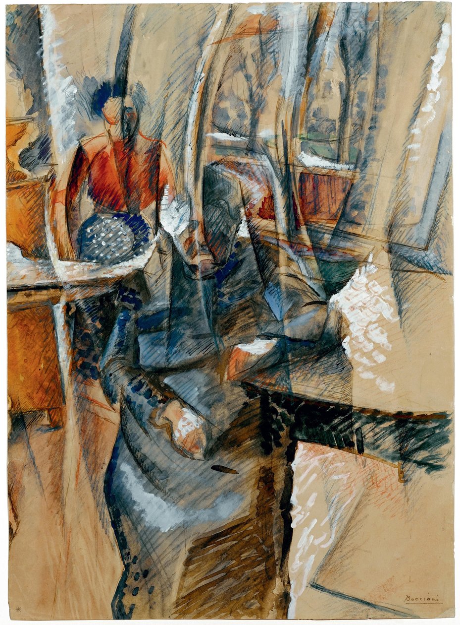 Interiér se dvěma ženskými postavami, 1916. od Umberto Boccioni