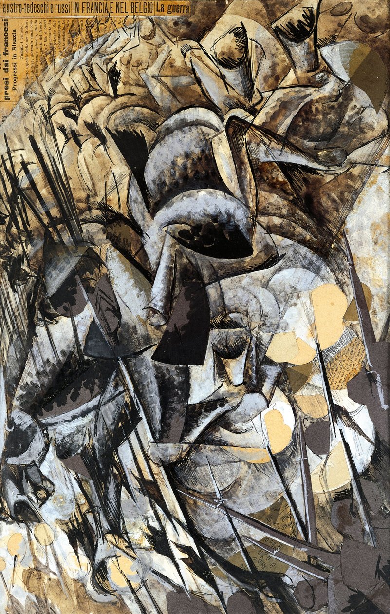 Itálie, Milán, obraz The Charge of the Lancers od Umberto Boccioni