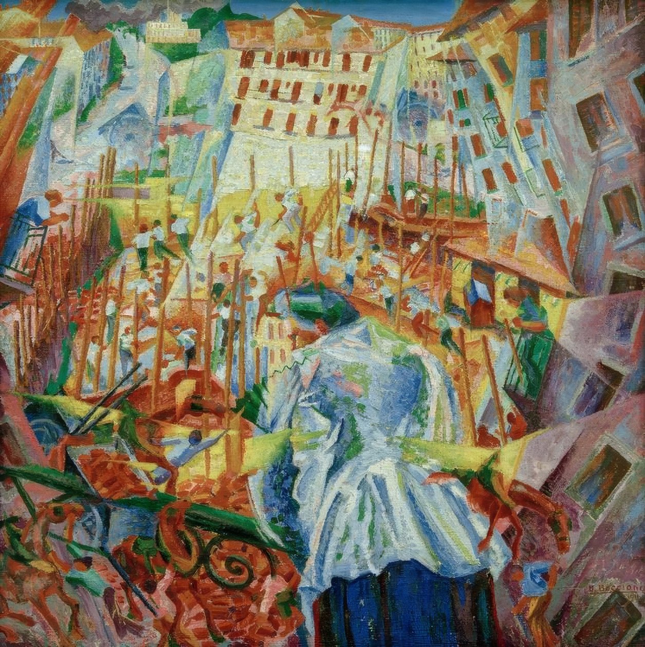 Ulice vstupuje do domu od Umberto Boccioni