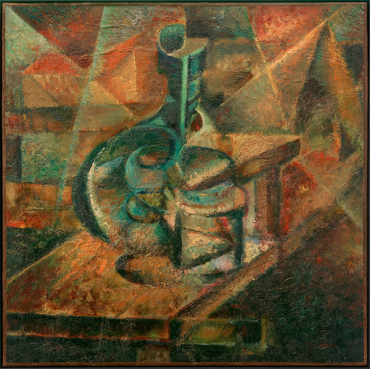 Zátiší s lahví od Umberto Boccioni