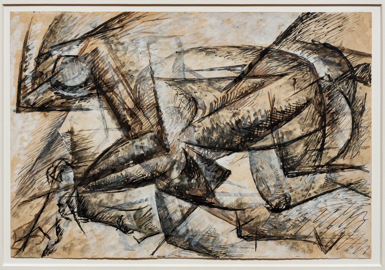 Studie pro dynamiku cyklisty od Umberto Boccioni