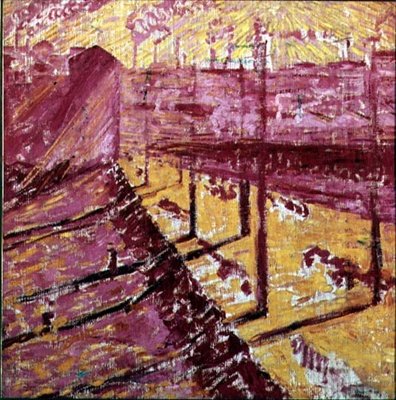Předměstí Milána od Umberto Boccioni
