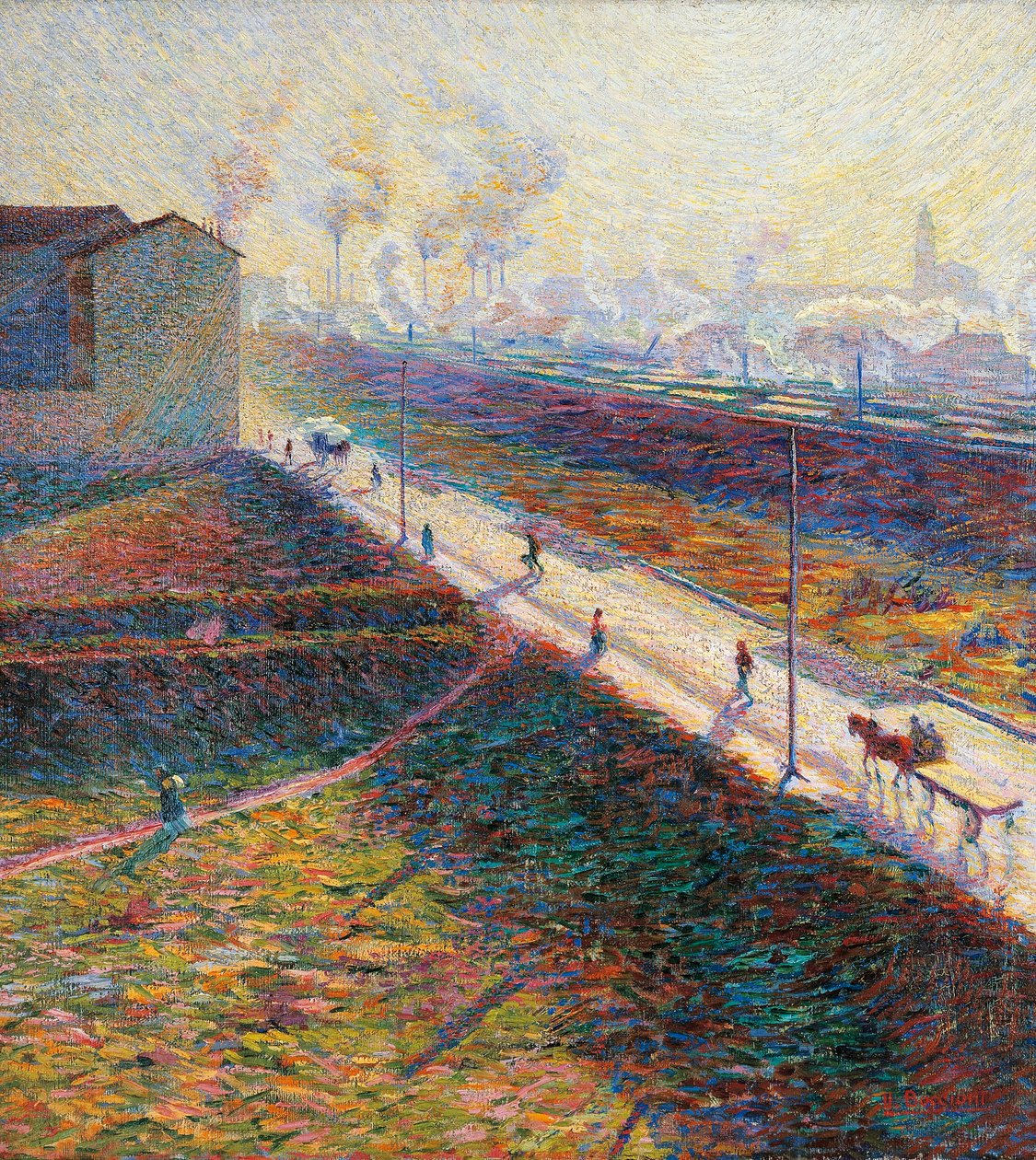 The Morning od Umberta Boccioniho (1882-1916), olej na plátně, 60x55 cm od Umberto Boccioni