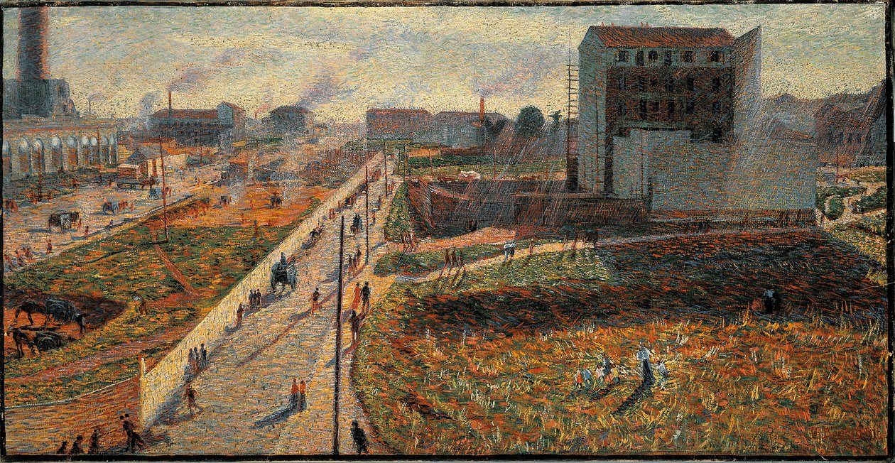Továrny Porta Romana v Miláně (Olej na plátně od Umberto Boccioni
