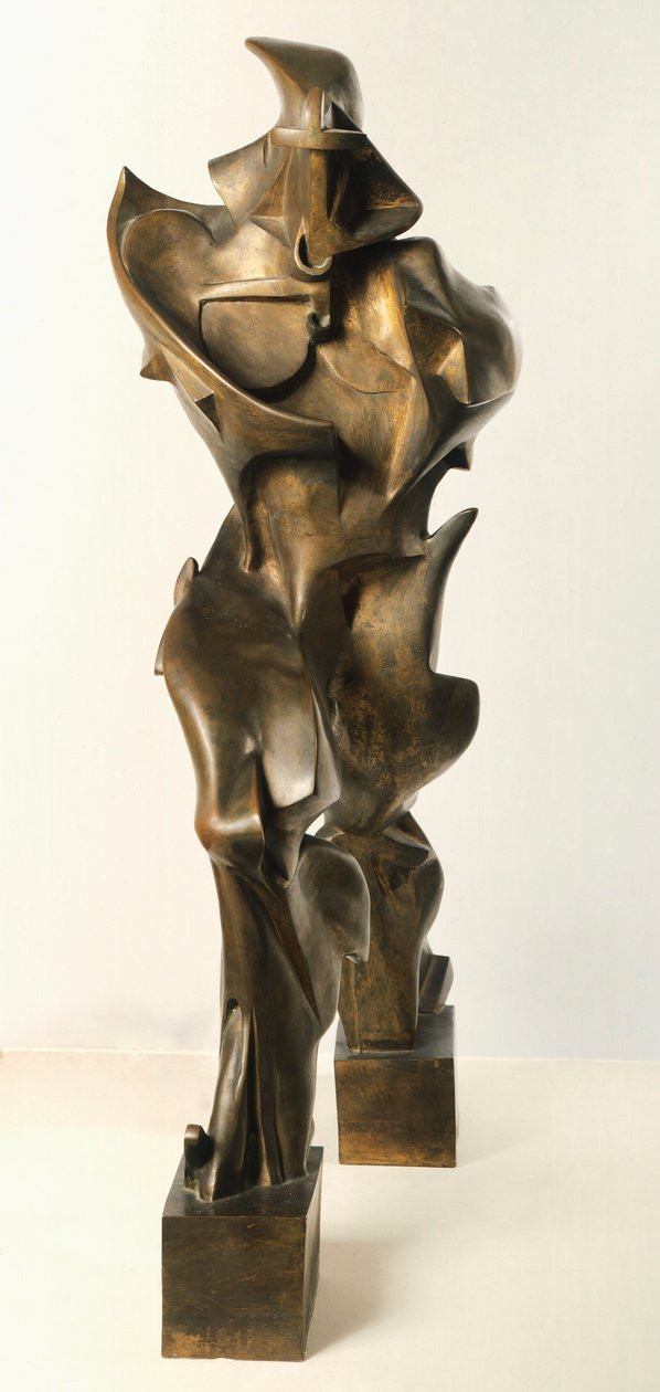 Unikátní formy kontinuity v prostoru, Umberto Boccioni (1882-1916), bronzová socha od Umberto Boccioni