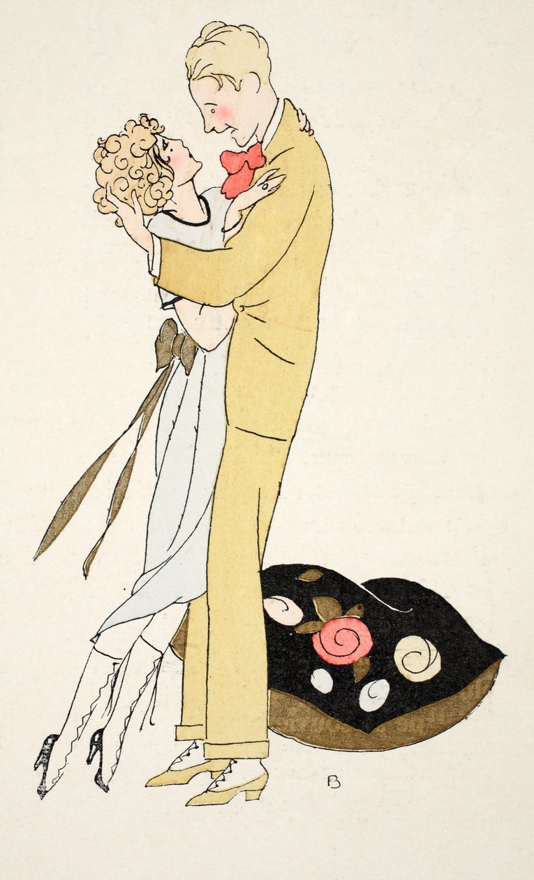 Milující objetí (pochoir print) od Umberto Brunelleschi