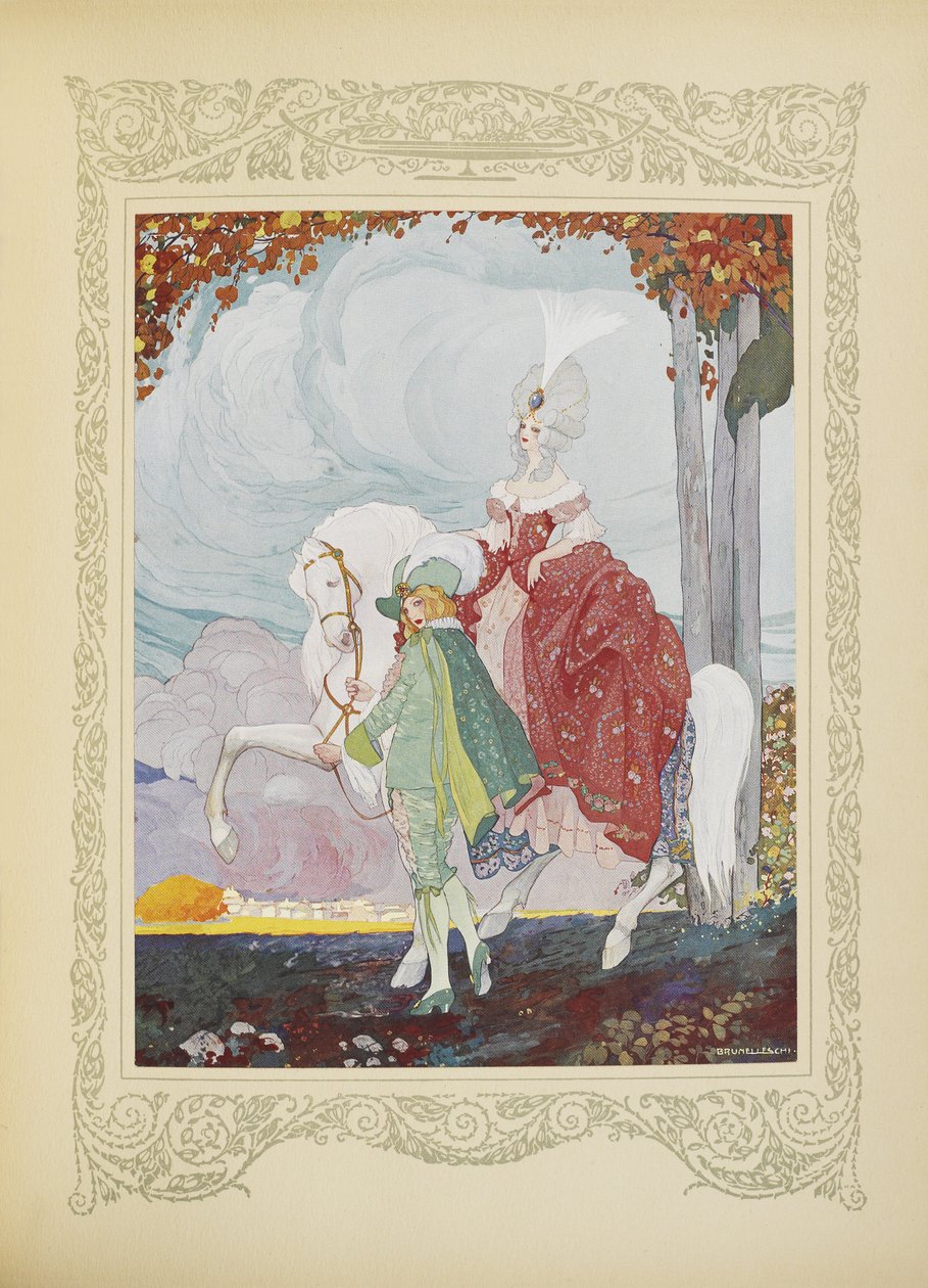 Stránka vzala princeznina koně za uzdu a vedla, ilustrace z 