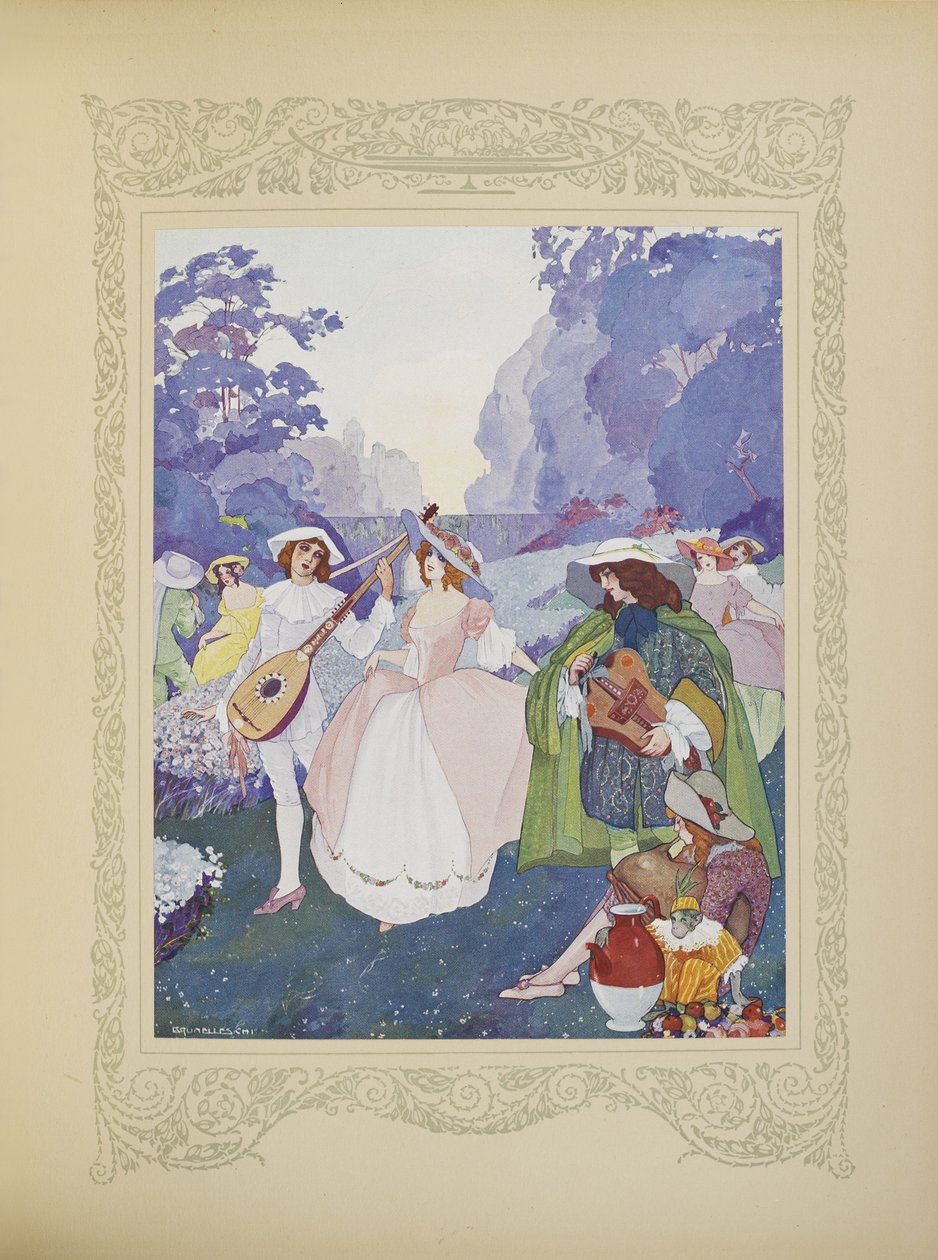 Za zvuků fléten a dud tančili pastýři a pastýřky, ilustrace z 