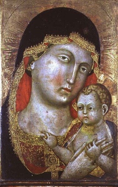 č. 1757 Panna s dítětem, kolem roku 1400 (deska) od Umbrian School