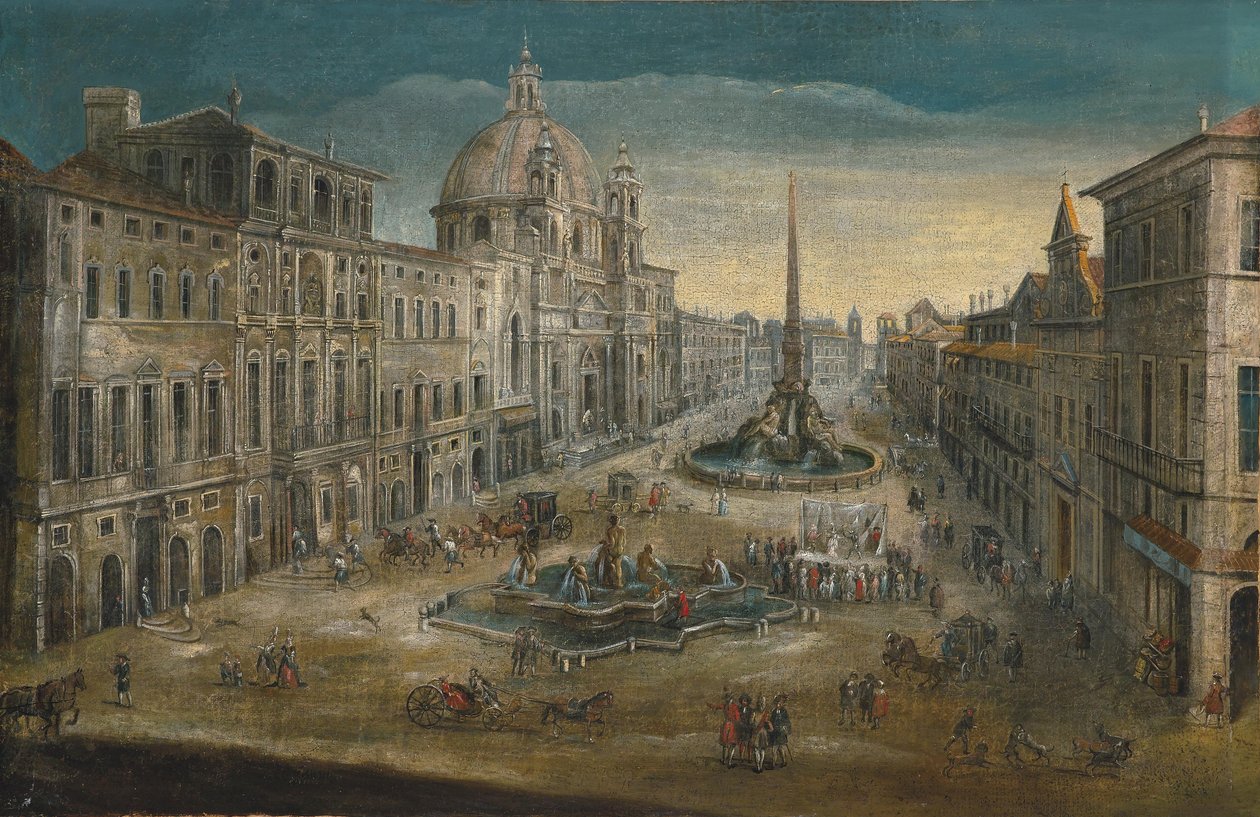 Pohled na Piazza Navona v Římě od Unbekannt Unbekannt