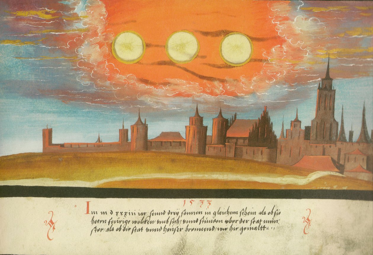 Augsburská kniha zázračných znamení - Folio 131 Sekundární slunce nad Münsterem od Unbekannt Unbekannt