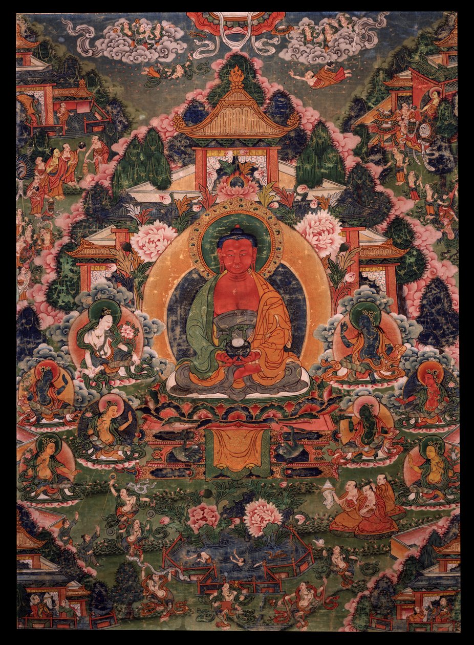 Buddha Amitabha v celé své zemi výmluvnosti od Unbekannt Unbekannt