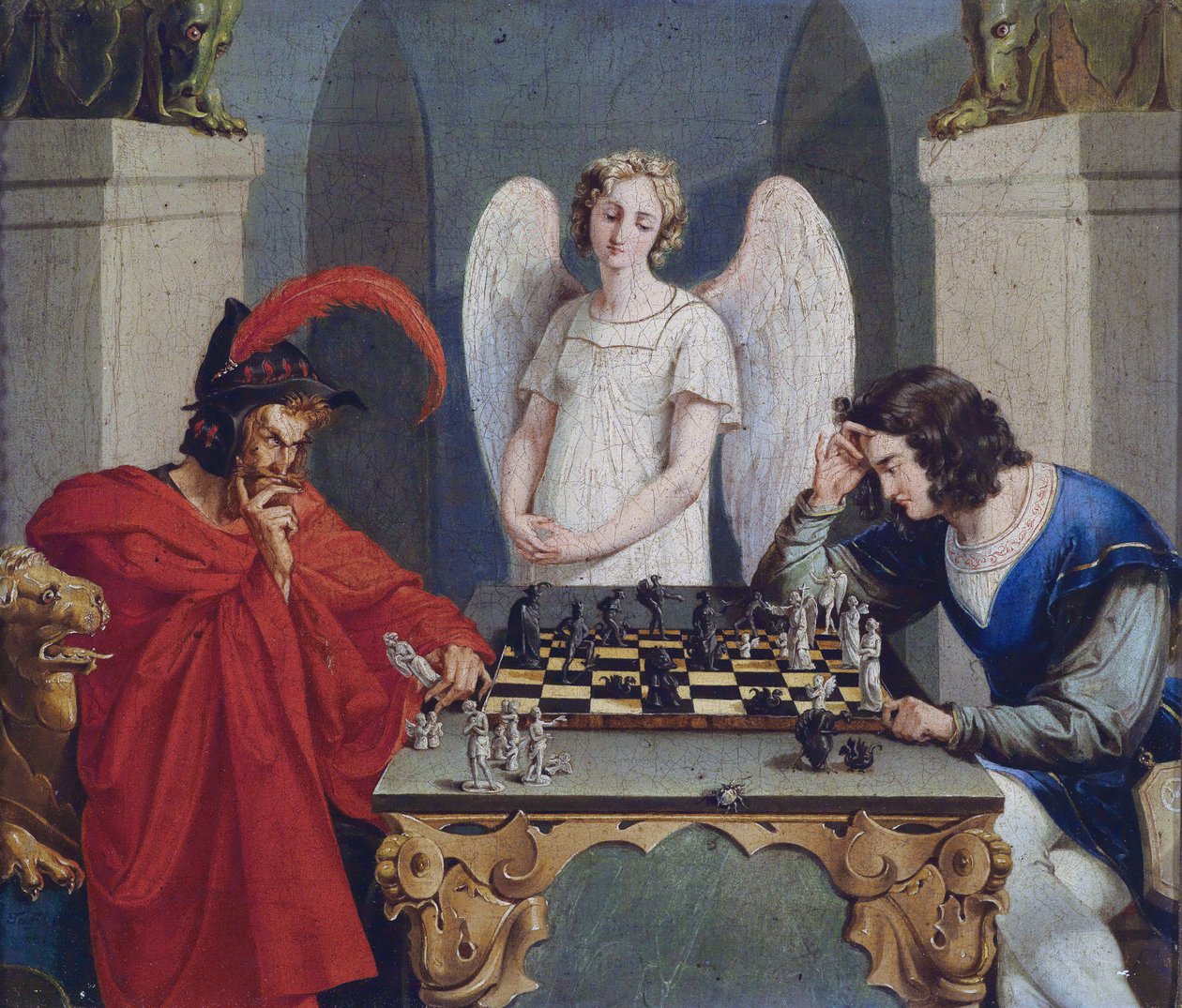Faust a Mephisto hrají šachy od Unbekannt Unbekannt