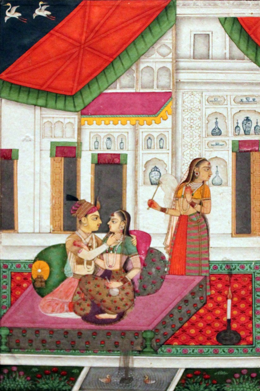 Milenci na verandě; Hyderabad, Indie od Unbekannt Unbekannt