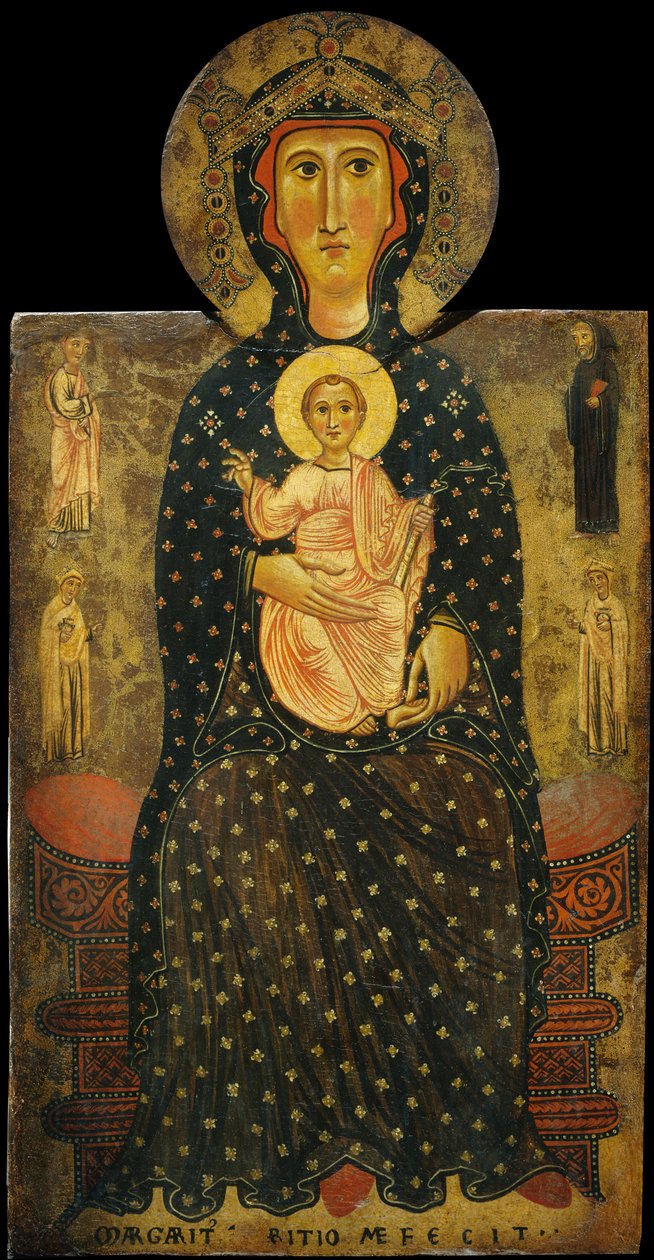 Madona s dítětem na trůně od Unbekannt Unbekannt