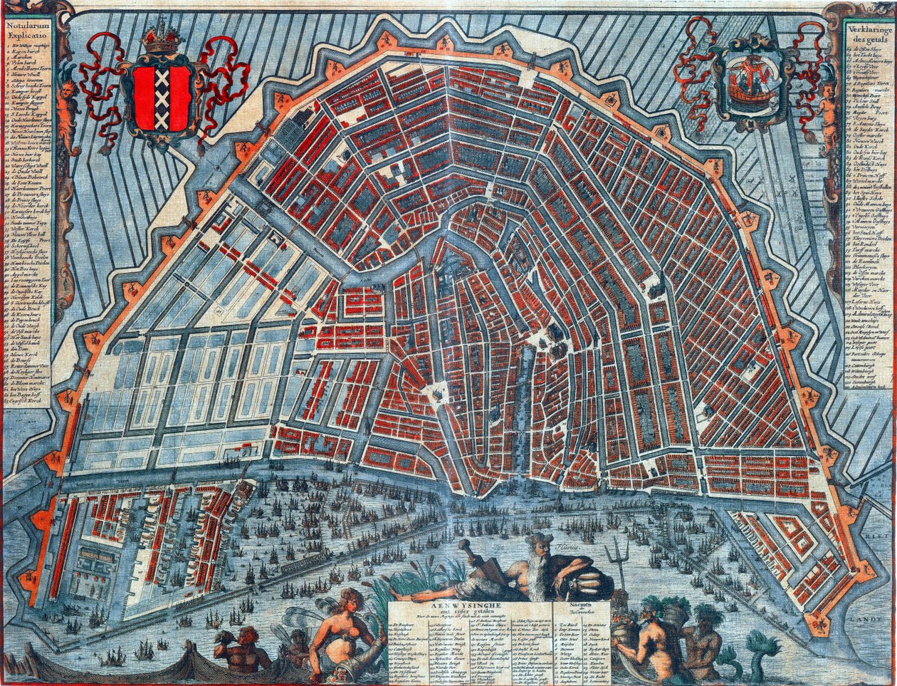 Mapa Amsterdamu v roce 1692 od Unbekannt Unbekannt