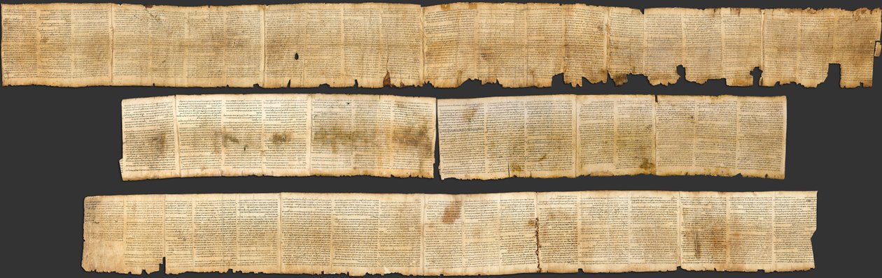 Fotografická reprodukce svitu Velkého Izaiáše, nejzachovalejšího z biblických svitků nalezených v Kumránu. Obsahuje celou knihu Izaiáše v hebrejštině, kromě některých malých poškozených částí. Tento rukopis byl pravděpodobně napsán písařem od Unbekannt Unbekannt