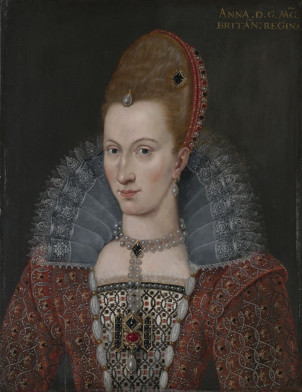 Portrét Anny Dánské (1574-1619) od Unbekannt Unbekannt