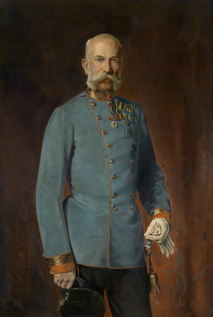Portrét starého císaře v uniformě polního maršála s medailemi od Unbekannt Unbekannt