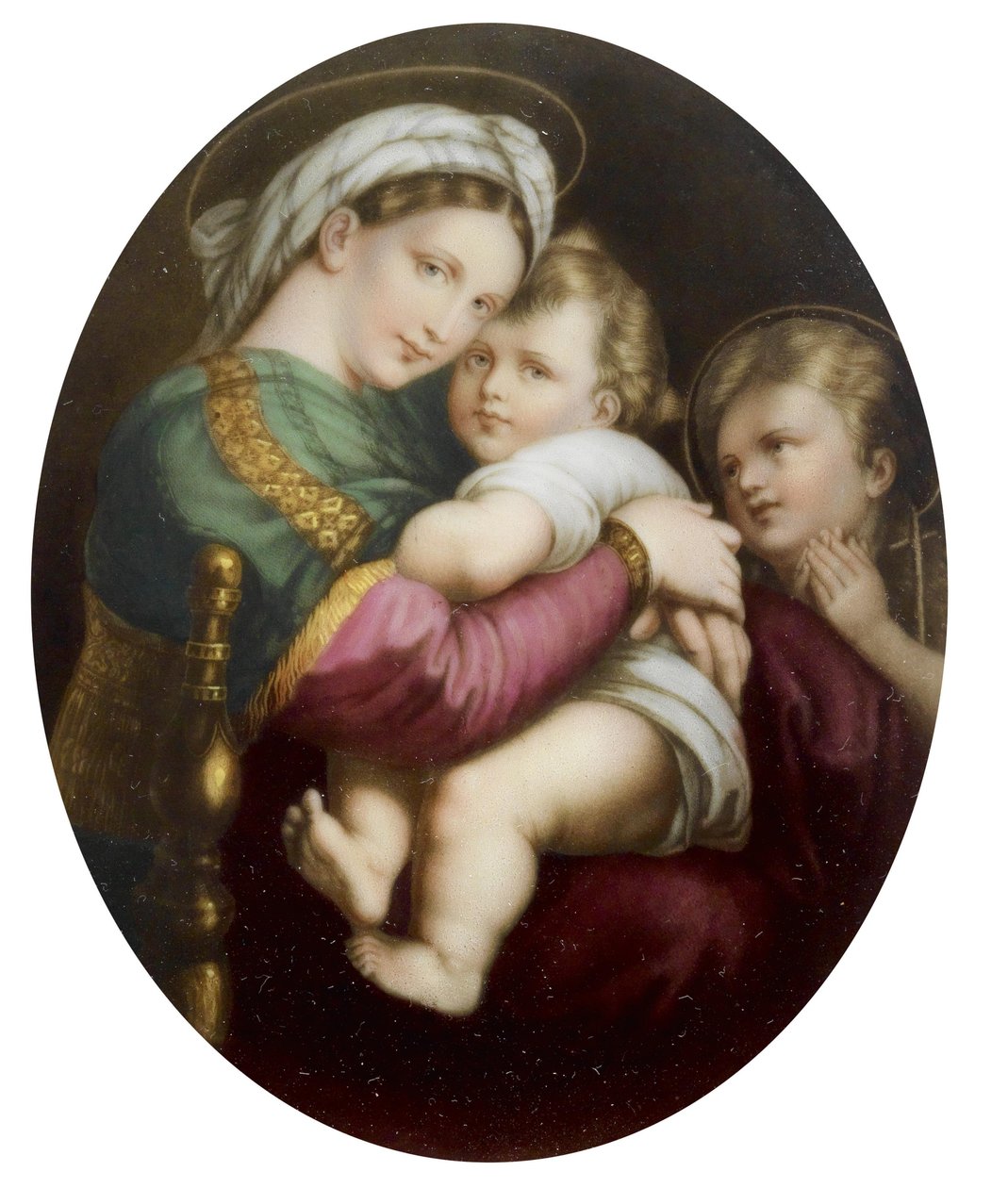 Porcelánový medailon po Madonně della sedia od Rafaela od Unbekannt Unbekannt