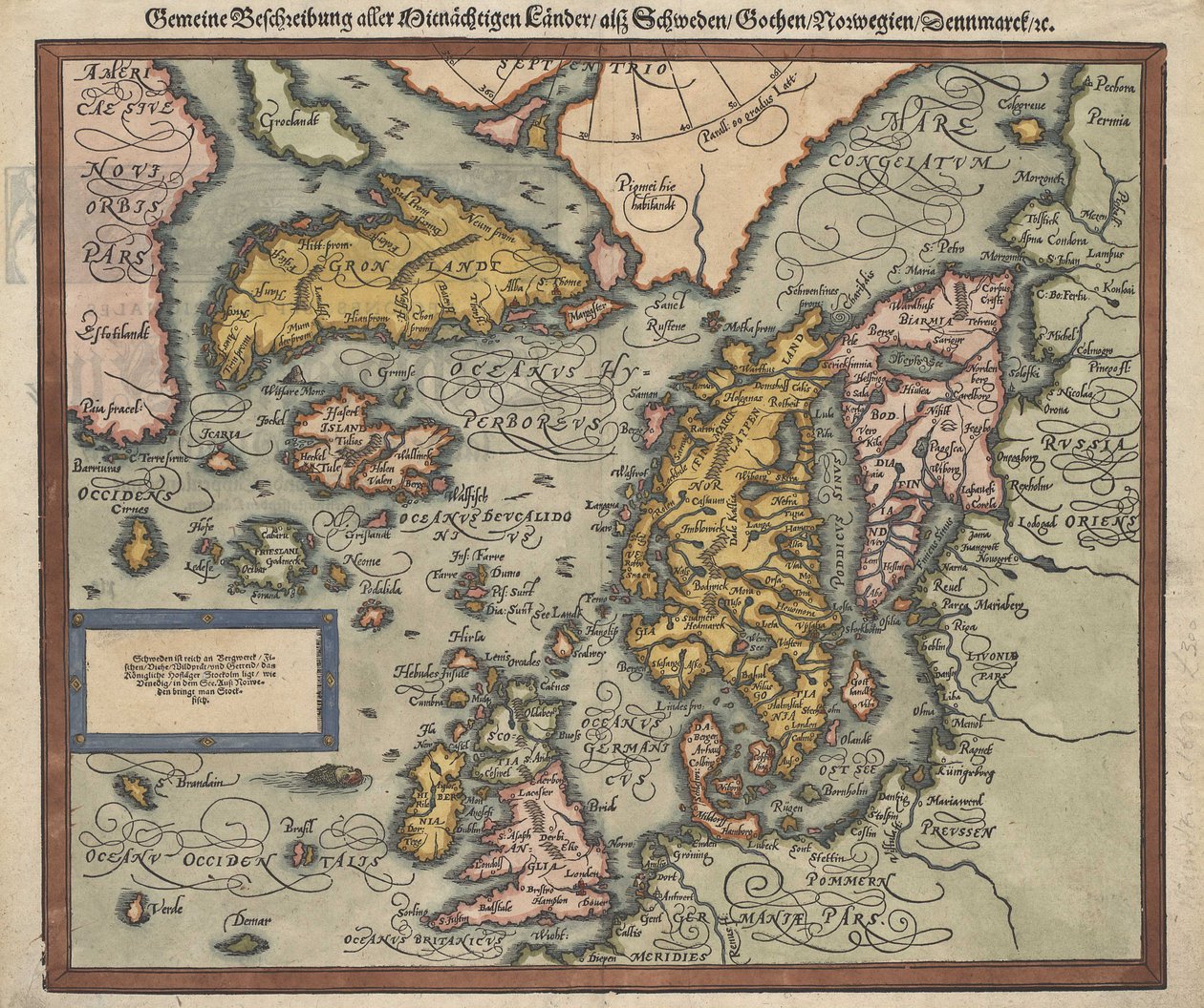 Mapa Islandu kolem roku 1588 od Unbekannt Unbekannt
