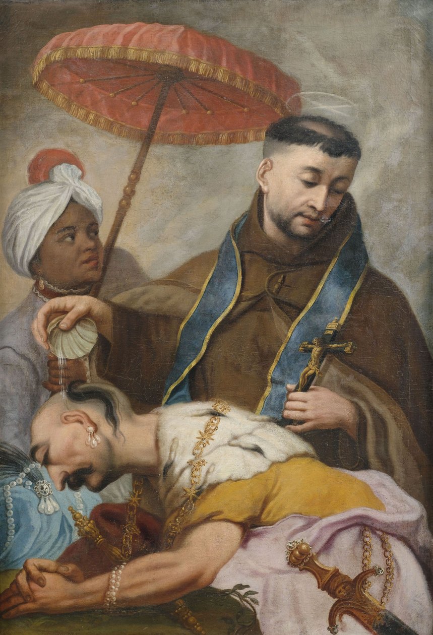 Křest barbarského prince svatým Františkem od Unbekannt Unbekannt